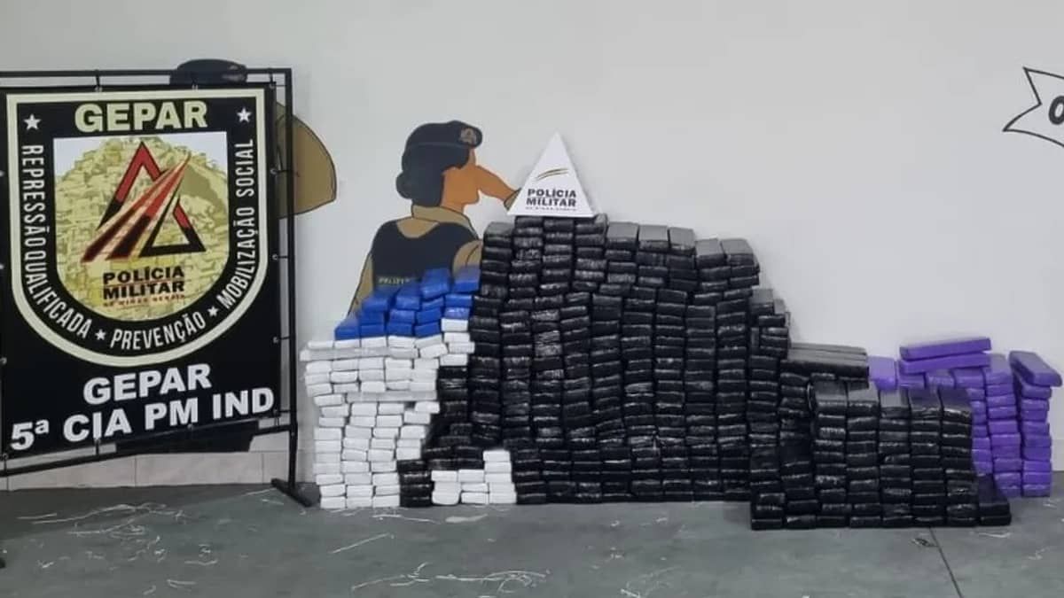 Polícia Militar apreende 460kg de maconha no interior de Minas