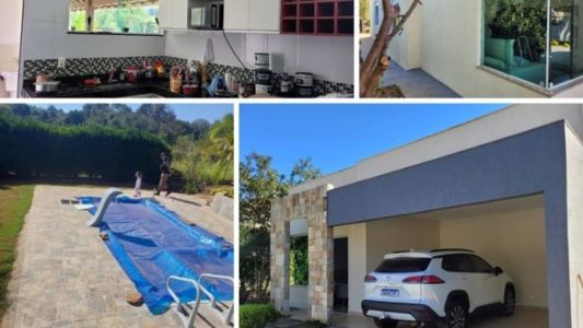 Nas imagens, a casa de alto padrão onde o suspeito morava