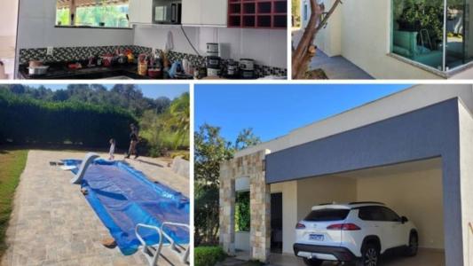 Nas imagens, a casa de alto padrão onde o suspeito morava