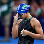 Nadadora brasileira fica em sétimo lugar em sua primeira final olímpica