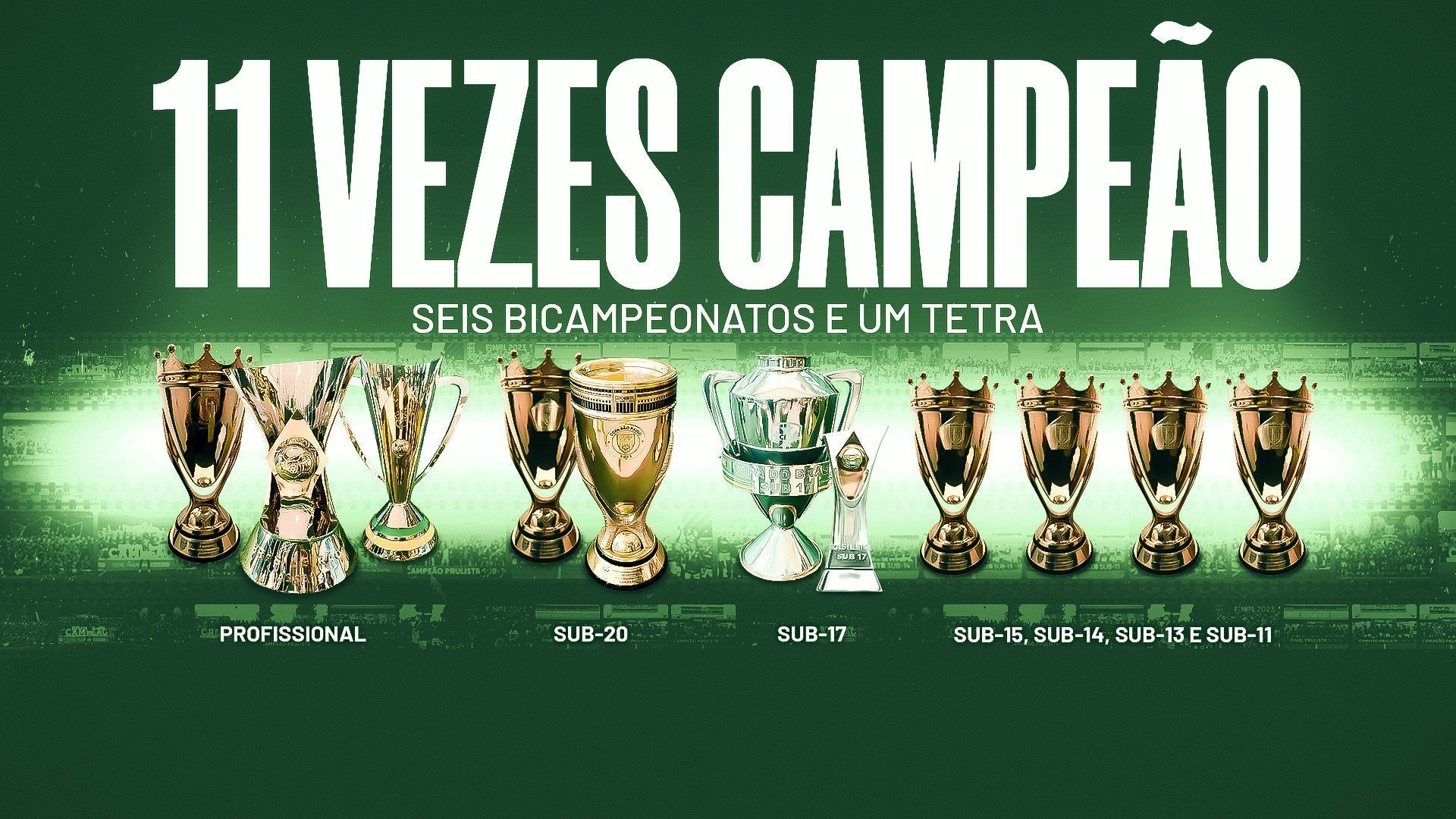 Palmeiras encerra 2023 com seis bicampeonatos e um tetra