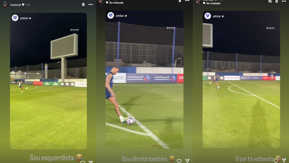 Neymar publica vídeo de treino com bola e ironiza: 'Sou esquerdista'