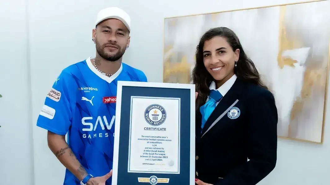 Com Neymar, Al-Hilal recebe certificado do Guinness por recorde de vitórias
