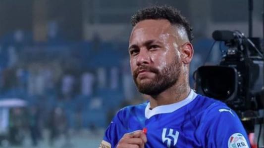Neymar durante vitória do Al-Hilal no Campeonato Saudita
