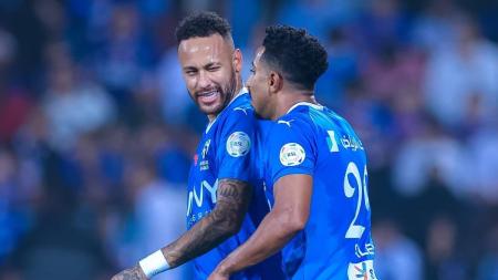 Neymar e Salem Al-Dawsari durante a partida desta sexta-feira