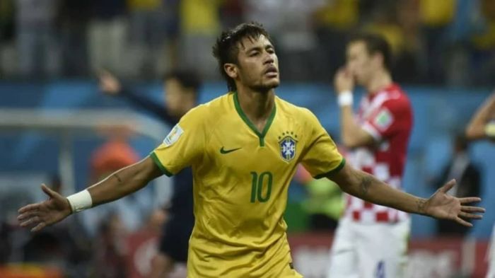 Neymar marcou dois gols sobre Croácia na Copa do Mundo de 2014