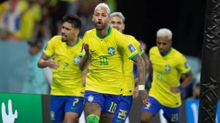 Neymar marcou, na prorrogação contra a Croácia, o seu 77° gol pela Seleção