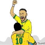 Charge do Duke: Neymar ultrapassa Pelé e vira artilheiro da Seleção Brasileira