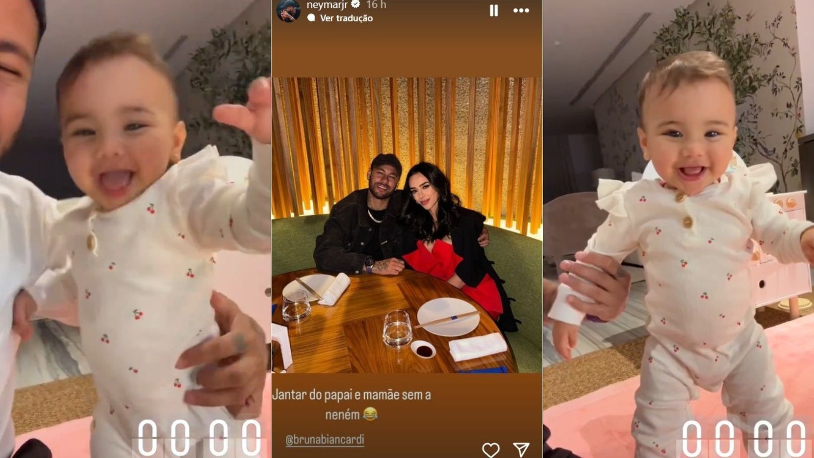 Vídeo: após noite romântica com Bruna Biancardi, Neymar mostra Mavie, filha do casal: 'Ligada o 220V'
