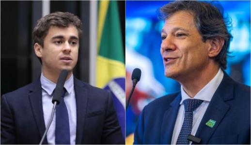 Deputado federal Nikolas Ferreira e Ministro da Fazenda, Fernando Haddad