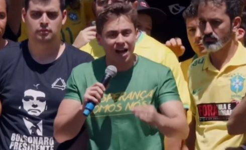 Nikolas Ferreira participou de atos na Praça da Liberdade neste domingo, feriado de 7 de Setembro