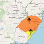 Nova frente fria deixa Sul do Brasil em alerta para chuva intensa e ventos de até 100 km/h