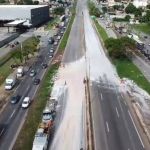 Vídeo: limpeza de tinta no Anel começa 11 horas depois do acidente