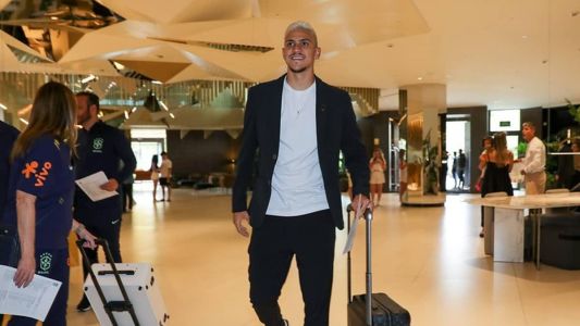 O atacante Pedro, do Flamengo, em sua apresentação à Seleção Brasileira