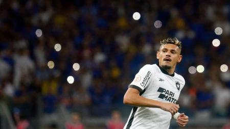 O atacante Tiquinho Soares, no Mineirão, durante a partida entre Botafogo e Cruzeiro