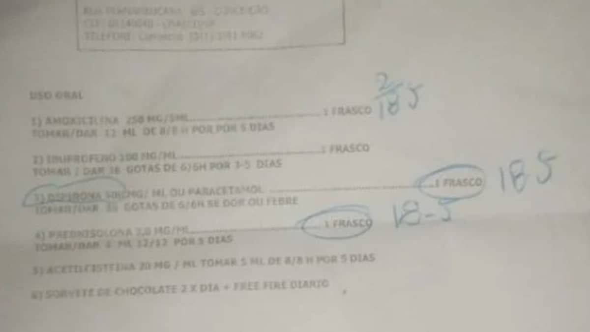 Médico que receitou sorvete de chocolate e jogo 'Free Fire' para criança é recontratado 