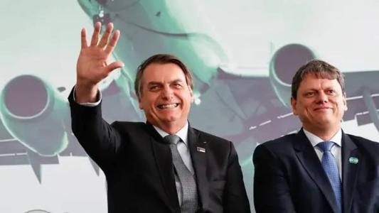 O ex-presidente Bolsonaro e o governador paulista Tarcísio de Freitas