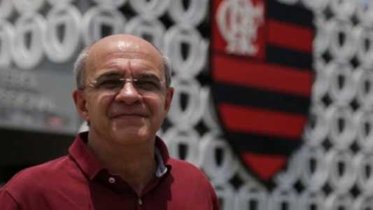 O ex-presidente do Flamengo Eduardo Bandeira de Mello no Ninho do Urubu