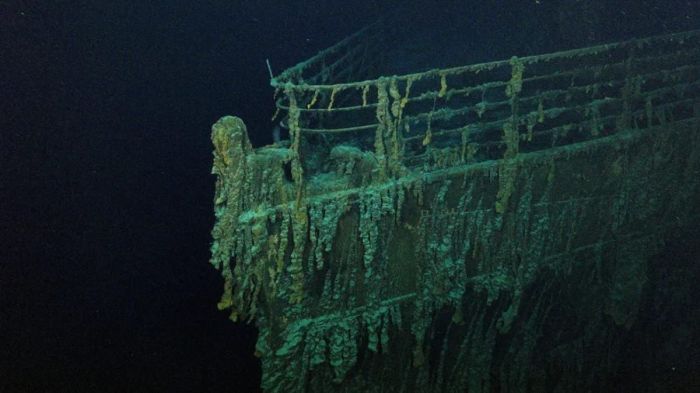 O famoso navio Titanic naufragou no oceano Atlântico em 1912 O famoso navio Titanic naufragou no oceano Atlântico em 1912
