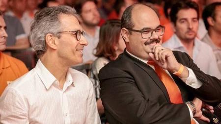 O governador Romeu Zema e o vice, Mateus Simões
