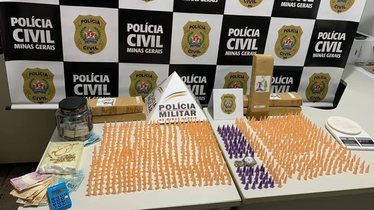 Polícia apreende mais de 700 pinos de cocaína, maconha e haxixe em Minas