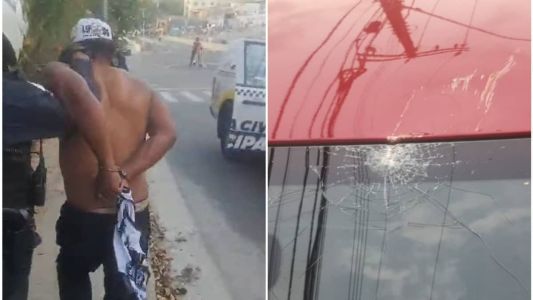 O homem foi encaminhado para a delegacia para as medidas cabíveis