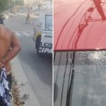Vídeo: flanelinha é detido por apedrejar carro de idoso no entorno da Arena MRV