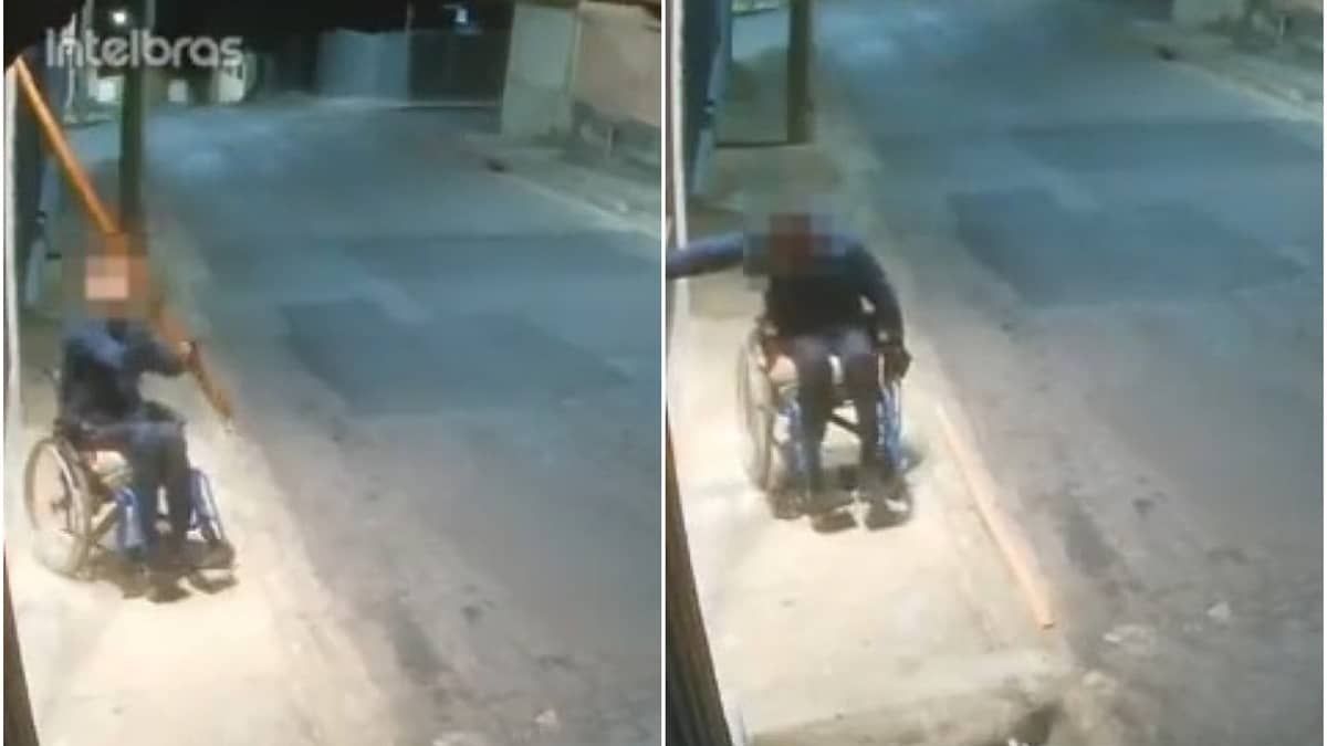 Vídeo: cadeirante tenta arrombar escritório e acaba preso em Contagem, na Grande BH