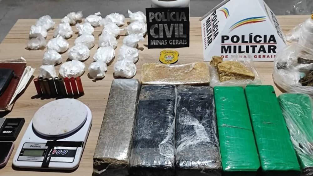 Suspeito por tráfico é preso com grande quantidade de drogas em Minas