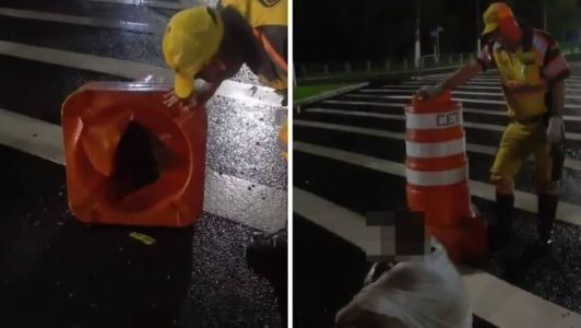 O homem foi resgatado em segurança