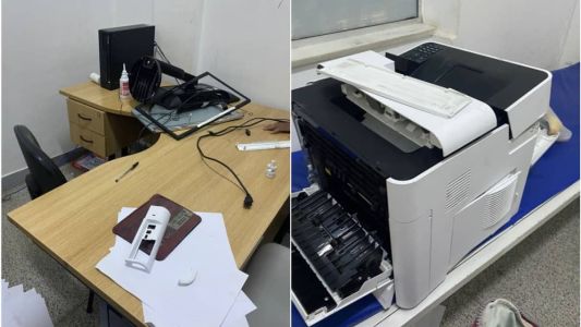 O homem não realizou nenhuma ameaça antes de destruir os objetos