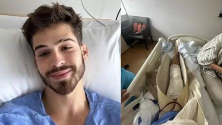 O jovem de 21 anos passou pelo procedimento cirurgico no joelho nessa quarta (9)