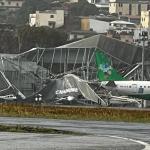 Hangar desaba com chuva forte no Aeroporto da Pampulha