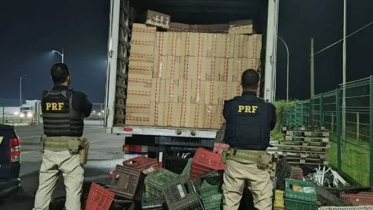 O material foi encaminhado para uma delegacia da PRF