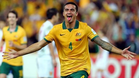 O meia australiano, Tim Cahill é o maior artilheiro da australia em Copas do Mundo