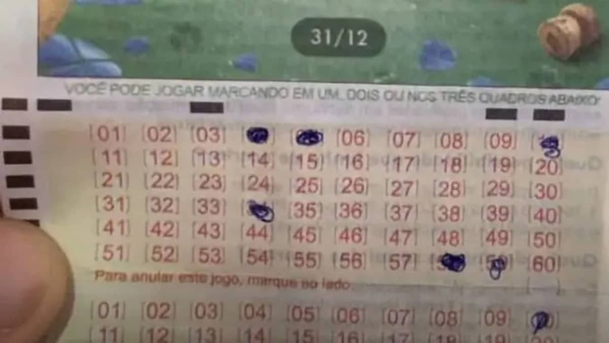 Criança acerta as seis dezenas da Mega da Virada, mas mãe não faz aposta