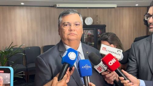 O ministro da Justiça e Segurança Pública, Flávio Dino, concedeu entrevista coletiva nesta quinta-feira (9), em Brasília