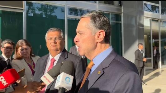 O presidente do STF e do CNJ, ministro Luís Roberto Barroso, se reuniu nesta quinta-feira (19) com o ministro da Justiça e Segurança Pública, Flávio Dino