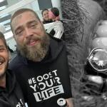 Rapper Post Malone lustra diamante no dente antes de show no 'The Town'