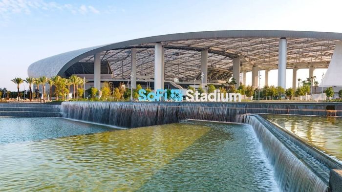 O SoFi Stadium, próximo a Los Angeles, é a arena mais cara da NFL, avaliada em quase R$ 25 bilhões
