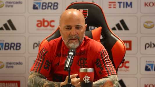 O técnico Jorge Sampaoli no comando do Flamengo