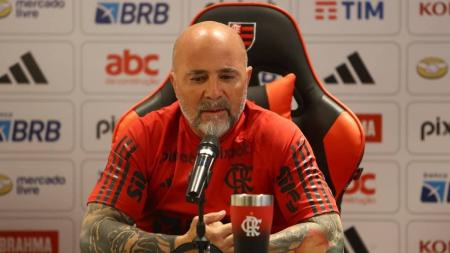 O técnico Jorge Sampaoli está no comando do Flamengo desde abril