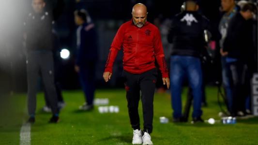 O técnico Jorge Sampaoli durante a partida entre Flamengo e Bragantino