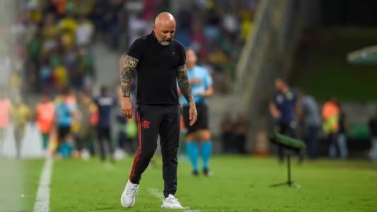 O técnico Jorge Sampaoli durante partida do Flamengo