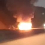 Carro pega fogo na Rodovia Fernão Dias e complica o trânsito na Grande BH