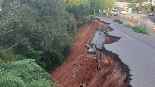 O trânsito segue parcialmente interditado na BR-040 em Santos Dumont
