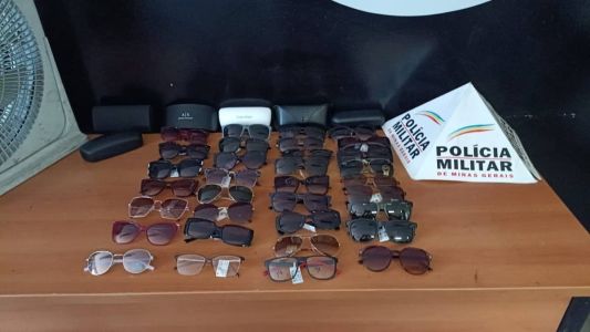 Óculos recuperados pela polícia