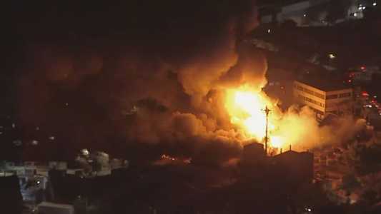 Oito equipes dos Bombeiros foram empenhadas para a ocorrência
