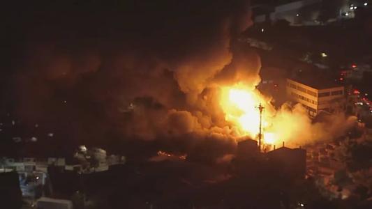 Oito equipes dos Bombeiros foram empenhadas para a ocorrência