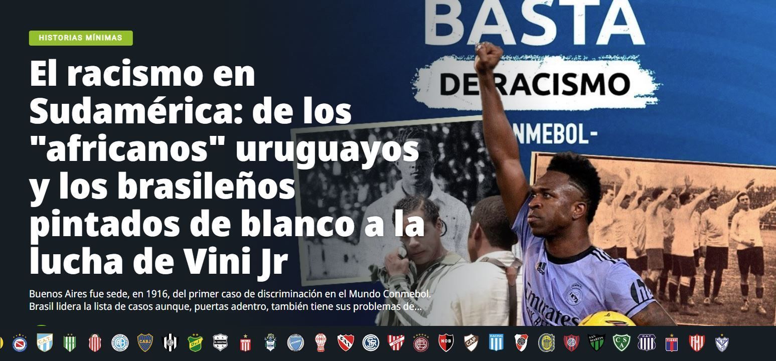 Basta de racismo: jornal argentino lembra triste história e luta de Vini Jr